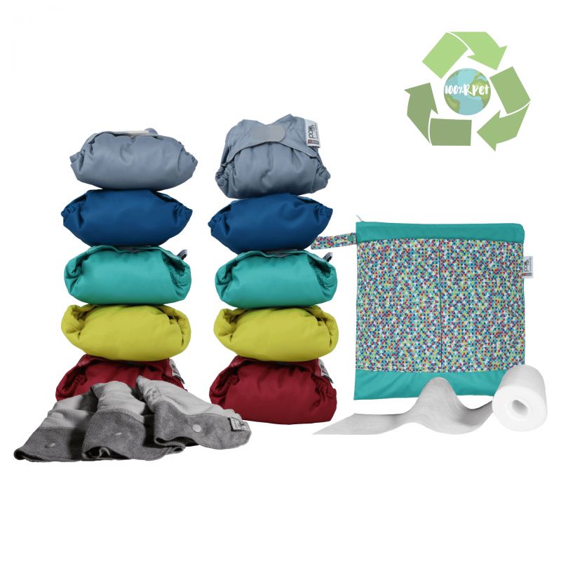 Pack 10 Pañales reutilizables colores vivos - POP-IN V2