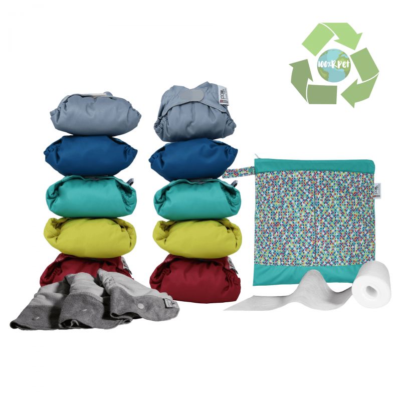Pack 10 Pañales reutilizables colores vivos   POP IN V2