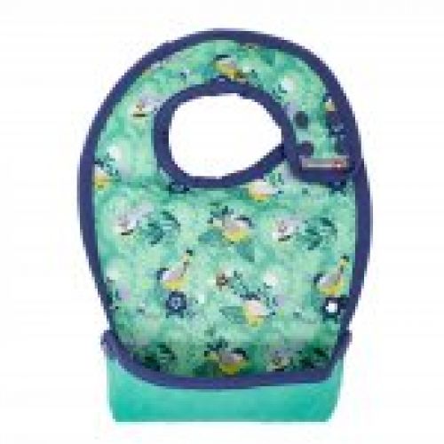 Babero con bolsillo reversible Around the garden, talla +6m CLOSE PARENTS