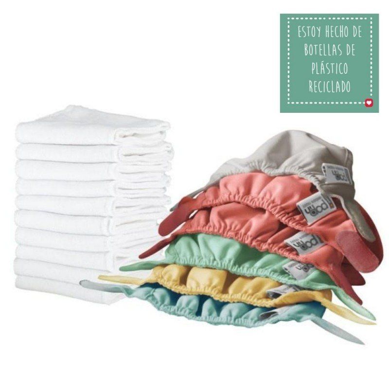 Pack de 6un. pañal Recién Nacido reutilizable con 10 absorbentes POP IN