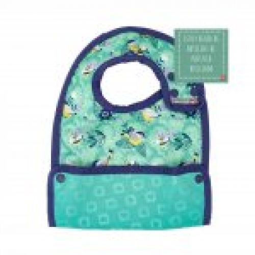 Babero con bolsillo reversible Around the garden, talla +6m CLOSE PARENTS