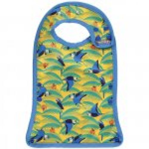 Babero con bolsillo reversible loros (Parrots) talla +6m POP IN